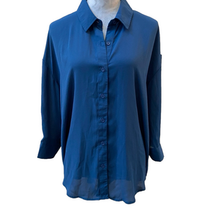 NWT Cupio Blue XL Button Up Top